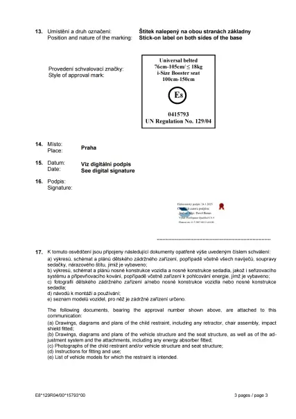 Child Safety Car Seat With Isofix Fixation